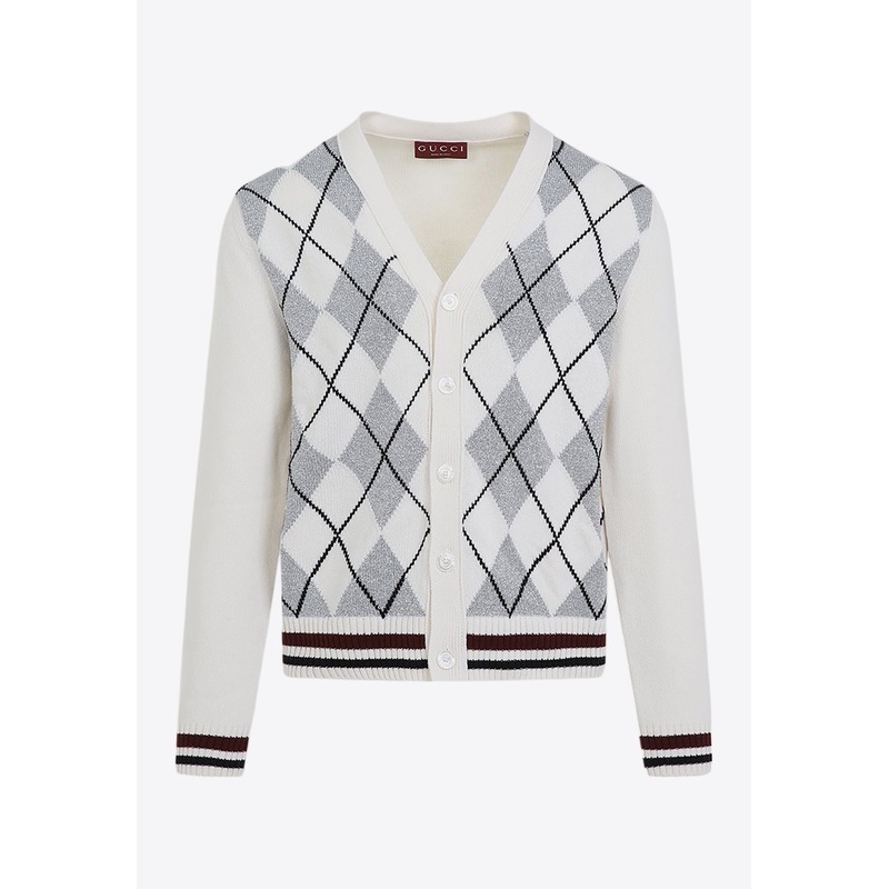 Argyle Wool Cardigan Multicolor mrtwstd_M