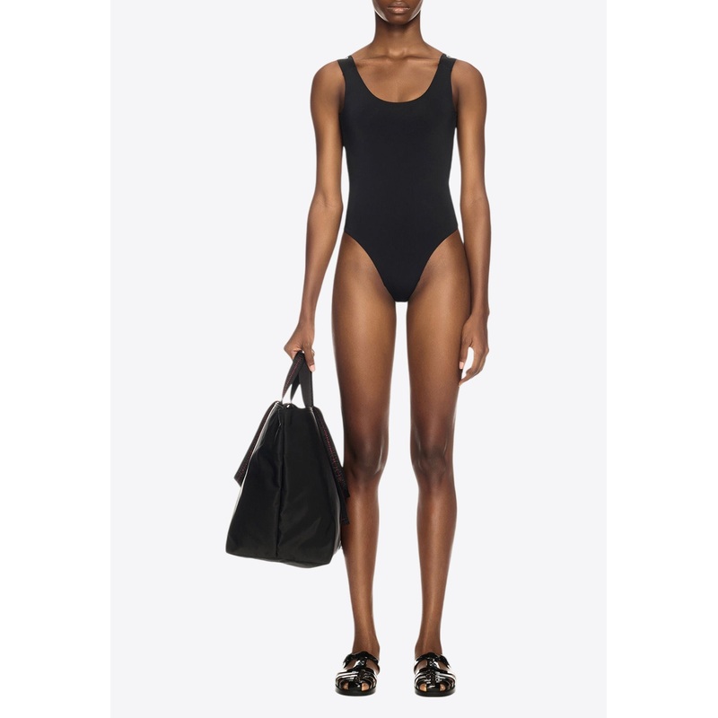 Logo Band One-Piece Swimsuit Black wrtwit_IT 38