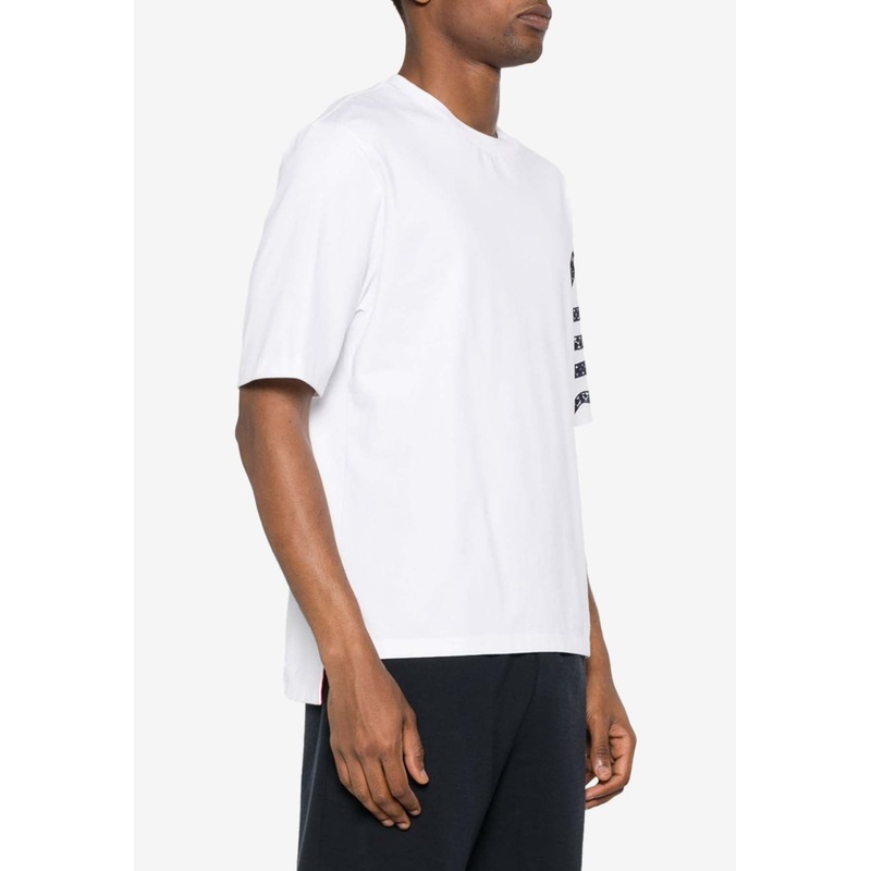 Snake 4-bar Crewneck T-shirt White mrtwstd_3