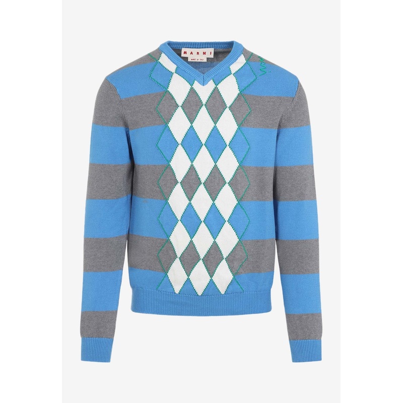 V-neck Knit Sweater Multicolor mrtwit_IT 46