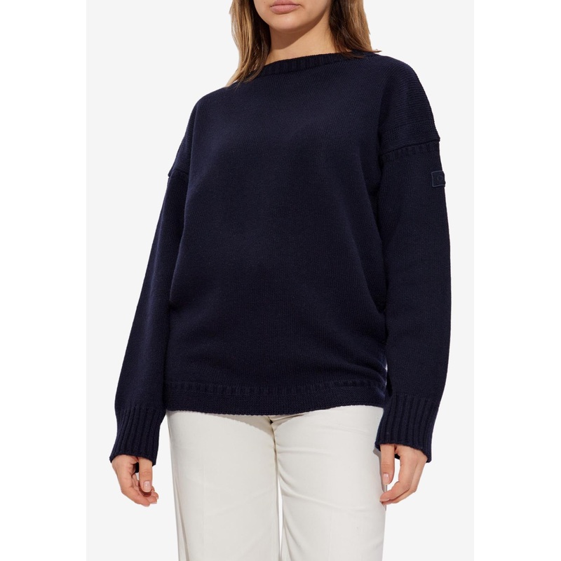 Wool and Cashmere Oversized Sweater Navy wrtwstd_S