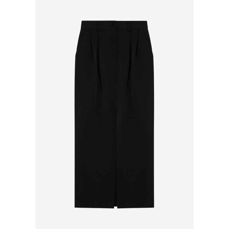 Wool-Blend Pencil Midi Skirt Black wrtwit_IT 38