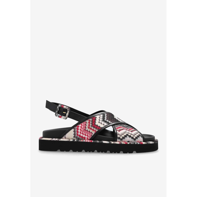 Zigzag Patterned Sandals Multicolor wshoeseu_EU 36