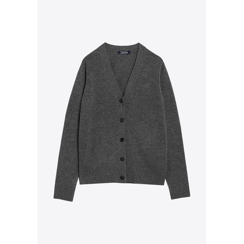 Apollo Wool Cardigan with Elbow Patches Gray wrtwstd_XS