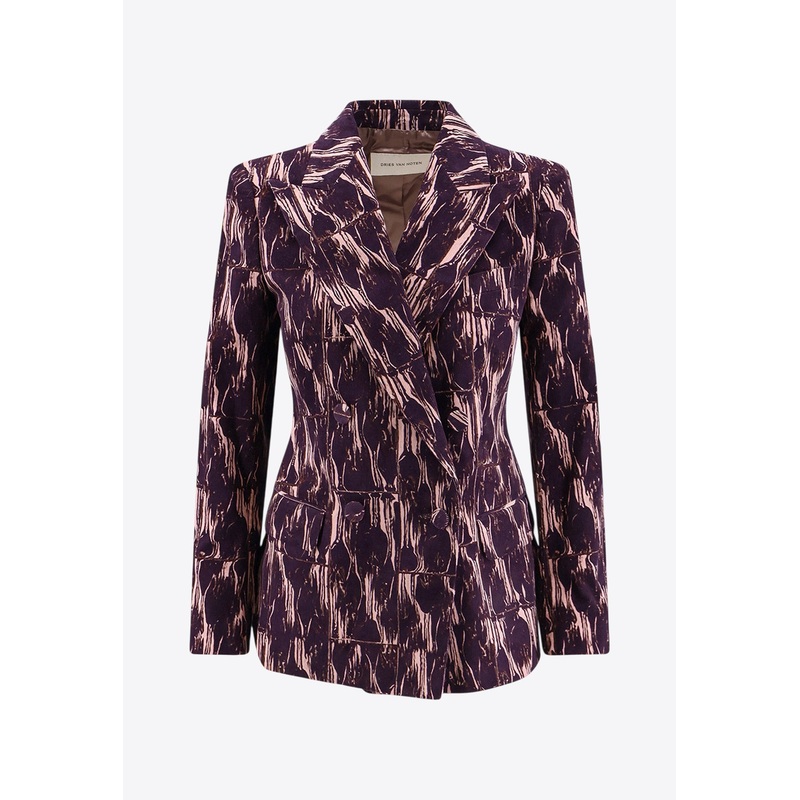 Beaura Double-Breasted  Corduroy Blazer Purple wrtwde_DE 38