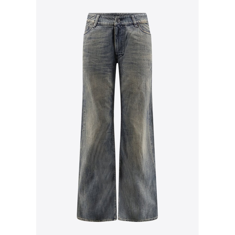 Curved-Waist Faded Jeans Blue wrtwbottoms_26