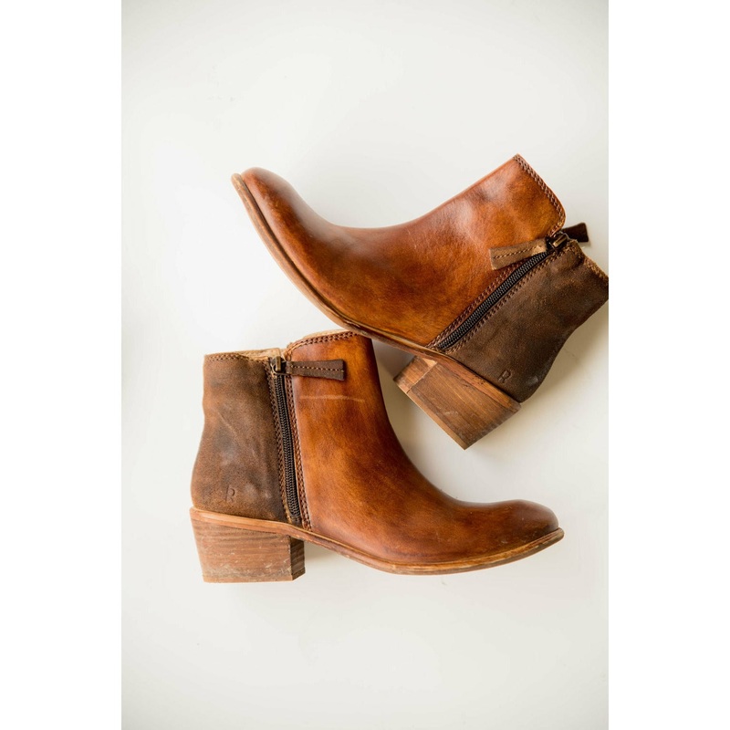 Liz Roan Short Boots 6 Lapis Crust/Suede Rust BFS