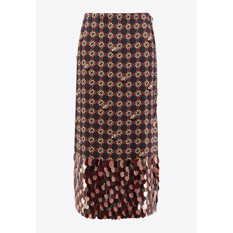 Rhinestone Midi Skirt Multicolor wrtwde_DE 36