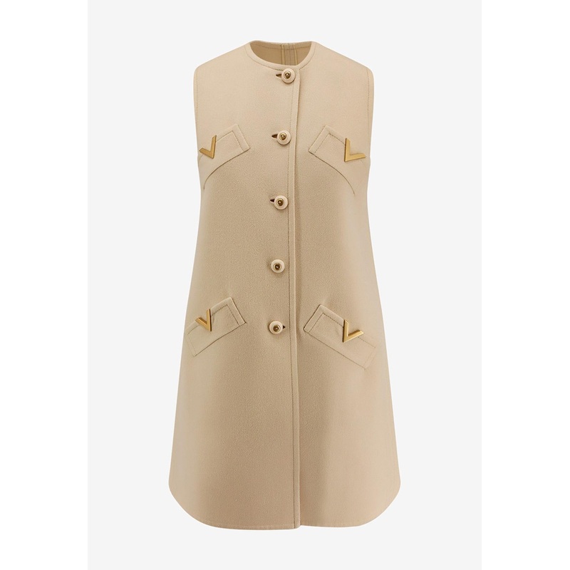 Wool and Cashmere Mini Dress Beige wrtwit_IT 38