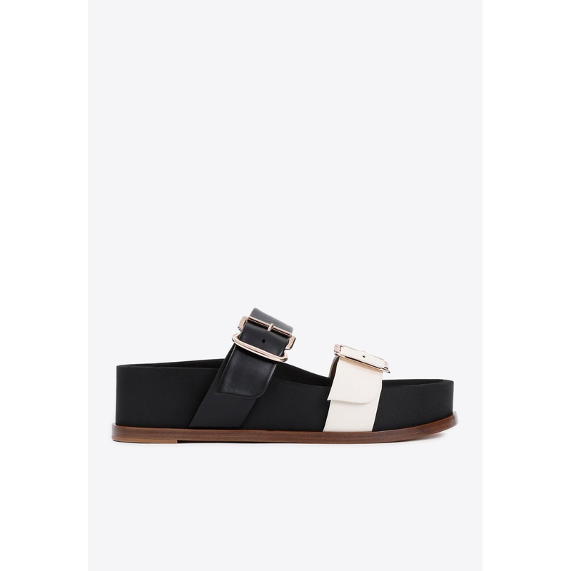 Wren Buckled Leather Sandals Black wshoeseu_EU 36