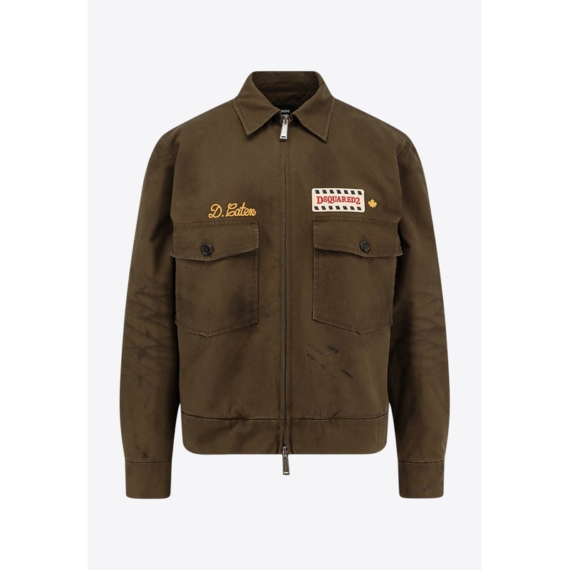 Zip-Up Denim Jacket Brown mrtwit_IT 50