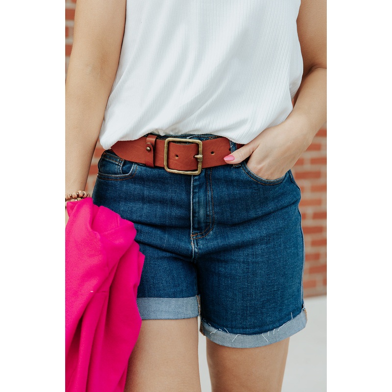 Brecken Denim Shorts Dark Wash S