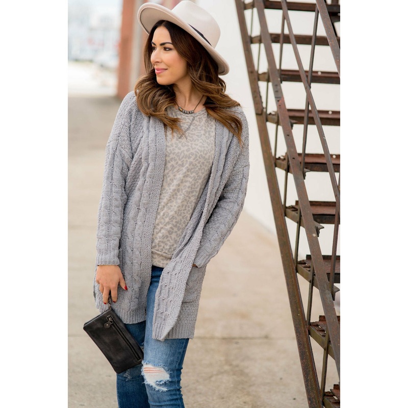 Detailed Cable Knit Cardigan S