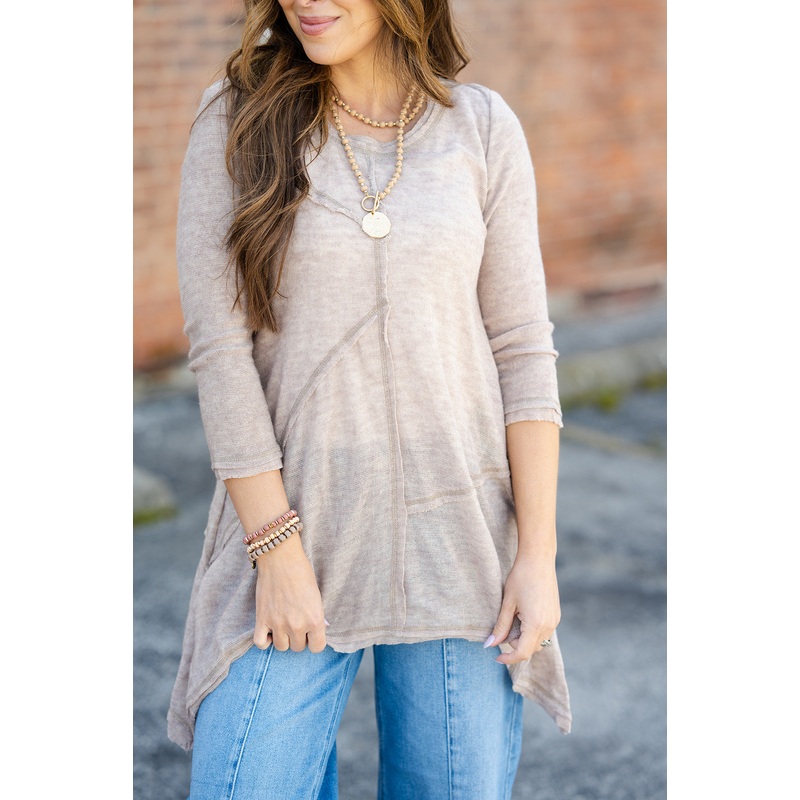 Abstract Stitched Sharkbite Tee Lavender S