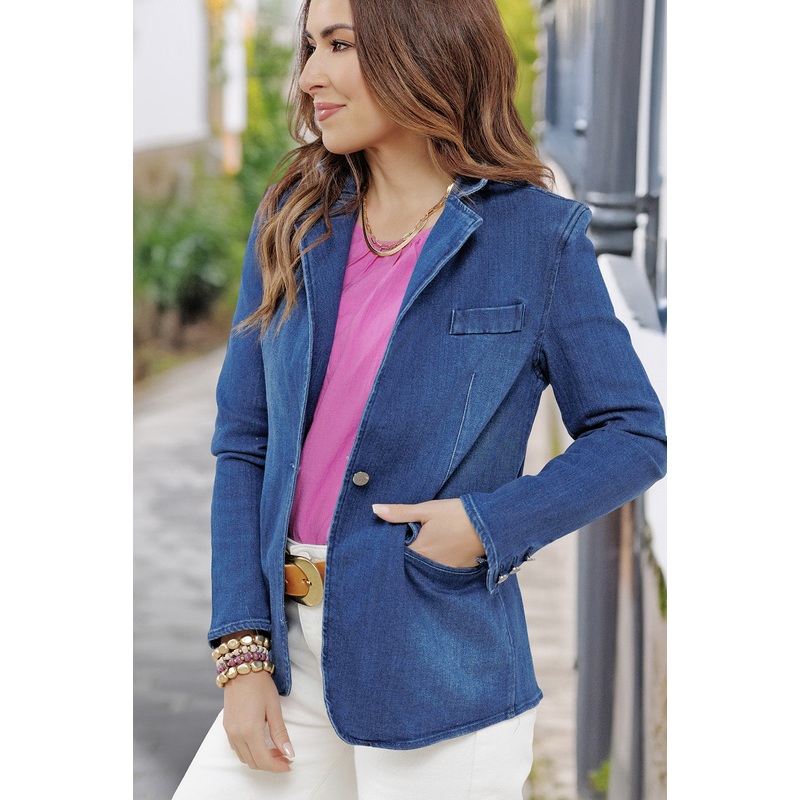 Denim Blazer Dark Wash S