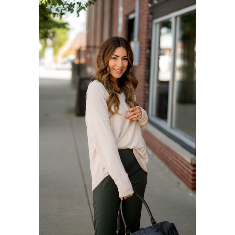 Relaxed Mid Seam Sweater S Oatmeal