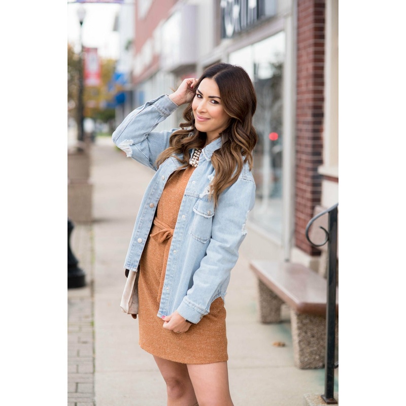 Distressed Denim Jacket S