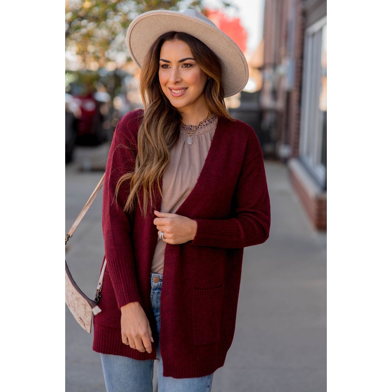 Thick Basic Tunic Cardigan Black S