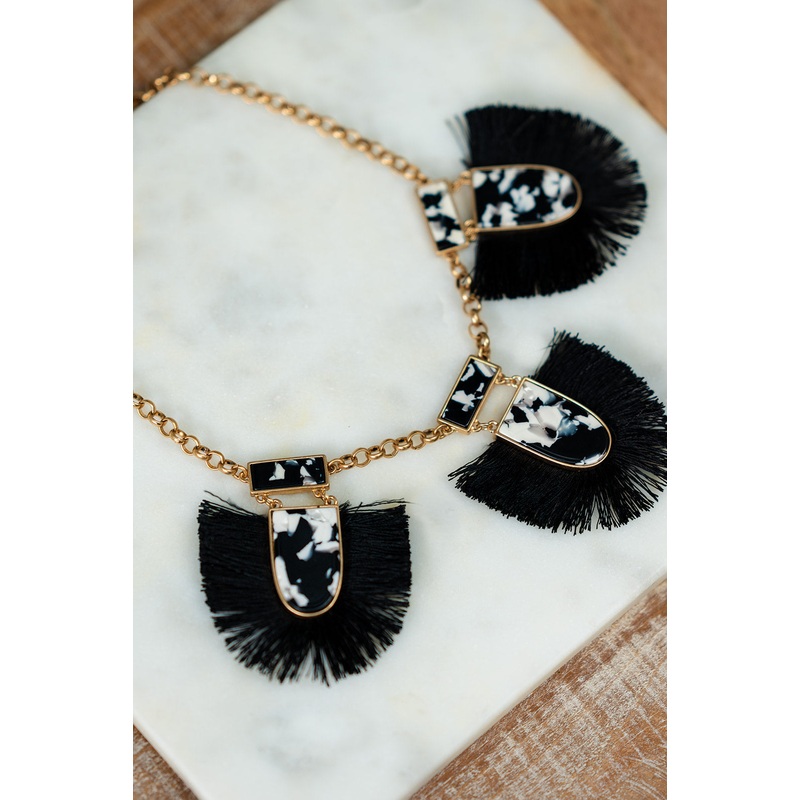 Wishful Thinking Statement Necklace Black