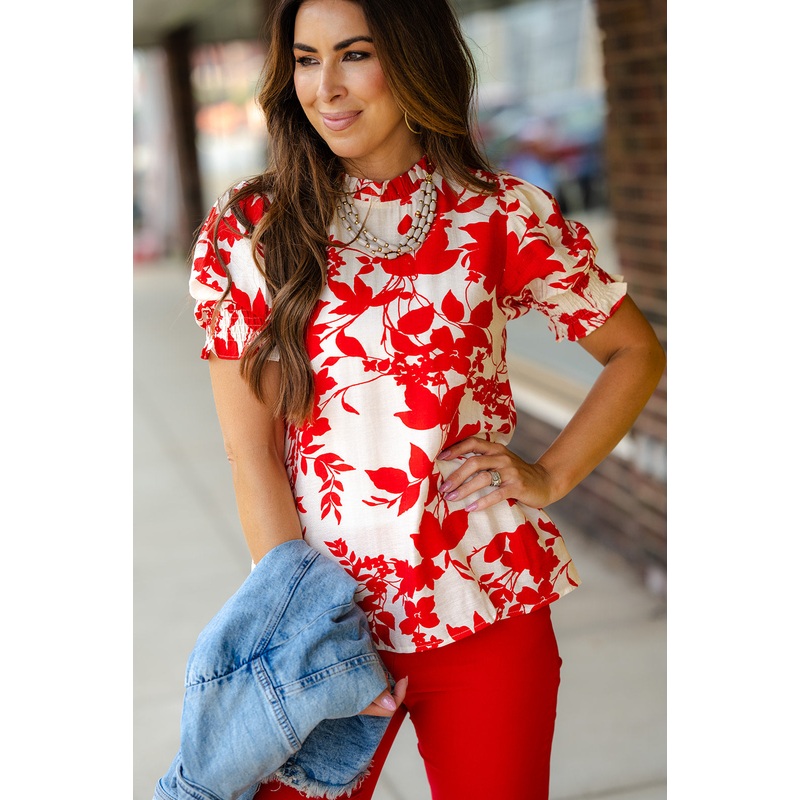 Wisteria Ruched Puff Sleeve Blouse Black S