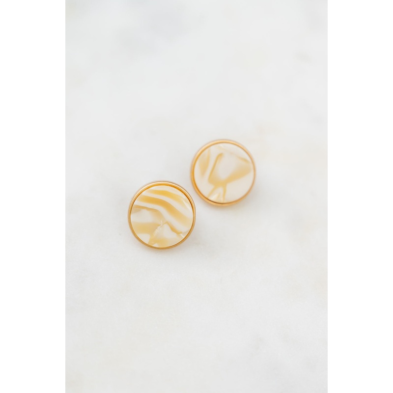 Sandstone Stud Earrings Gold