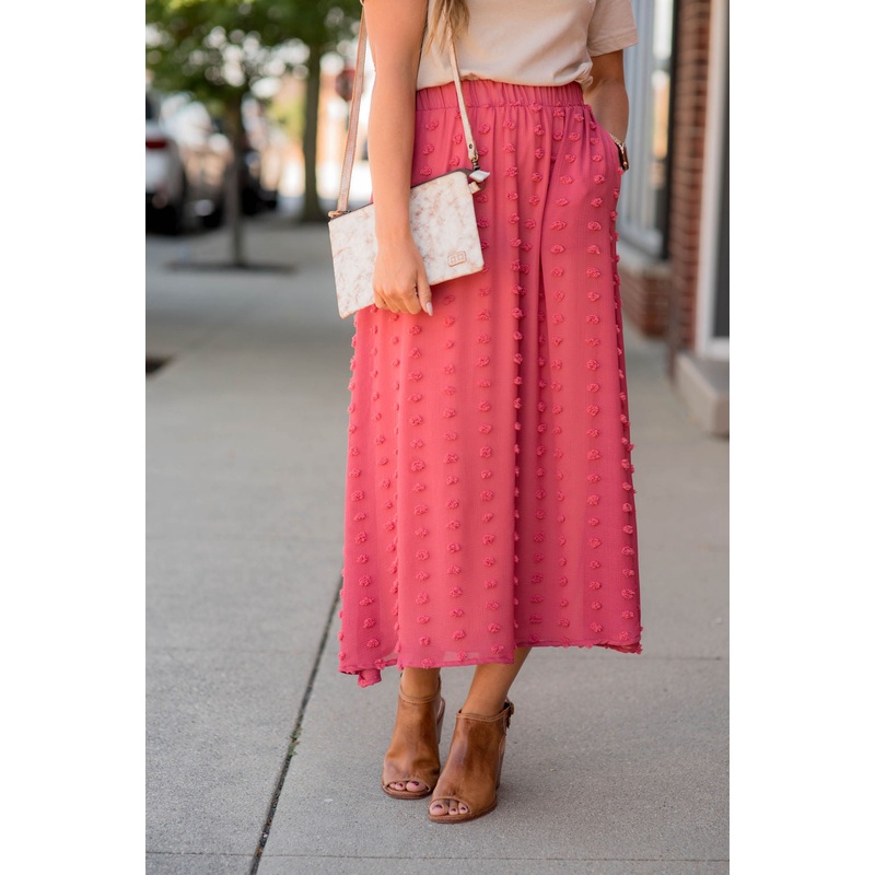 Textured Dot Midi Skirt Charcoal S