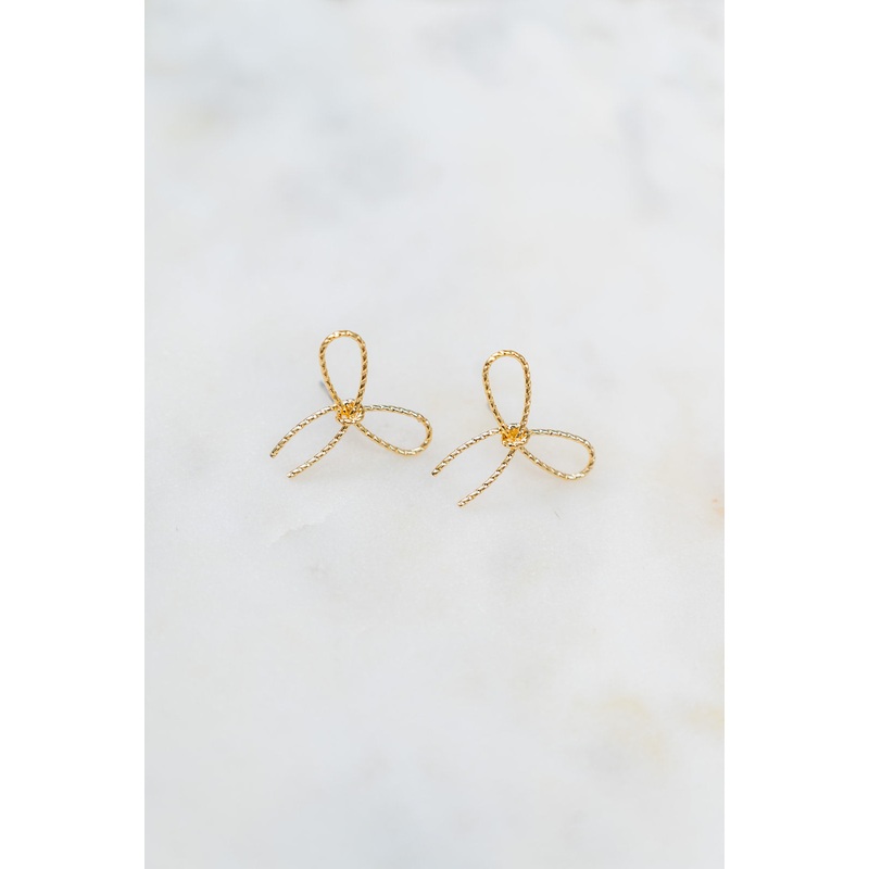 Tie It Up Stud Earrings Gold