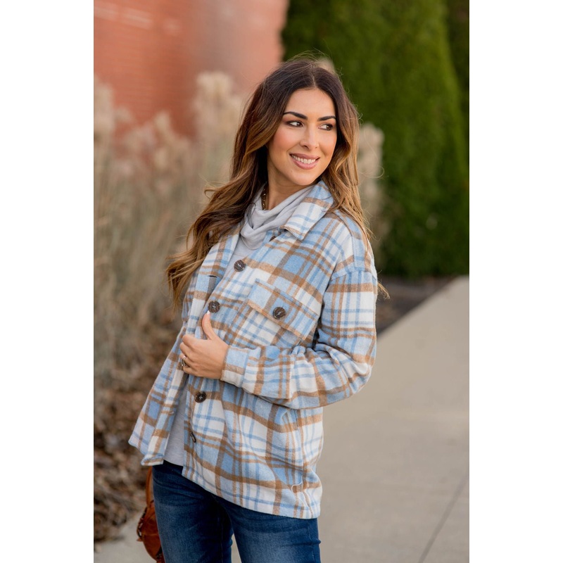 Winter Blues Plaid Shacket S