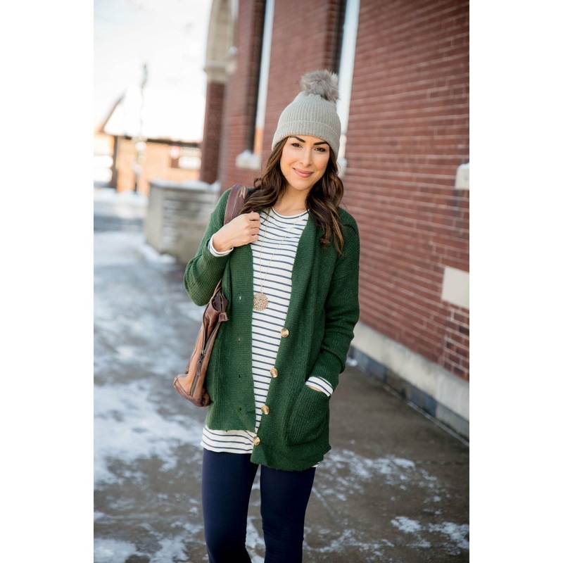 Boyfriend Button Cardigan Grey S