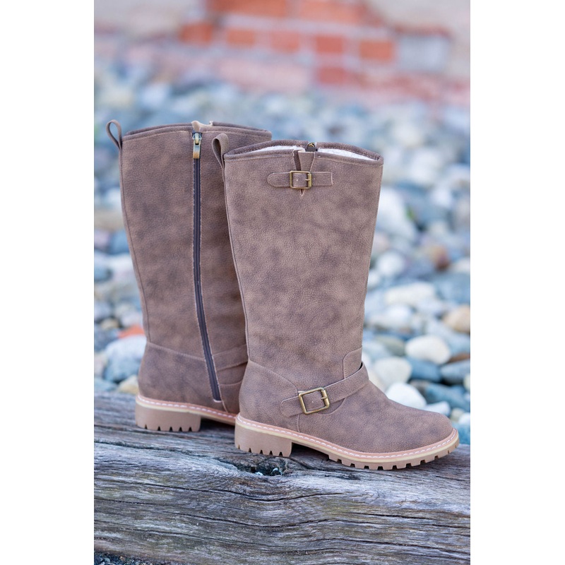 Carny Pebbled Brown Boots Brown 6