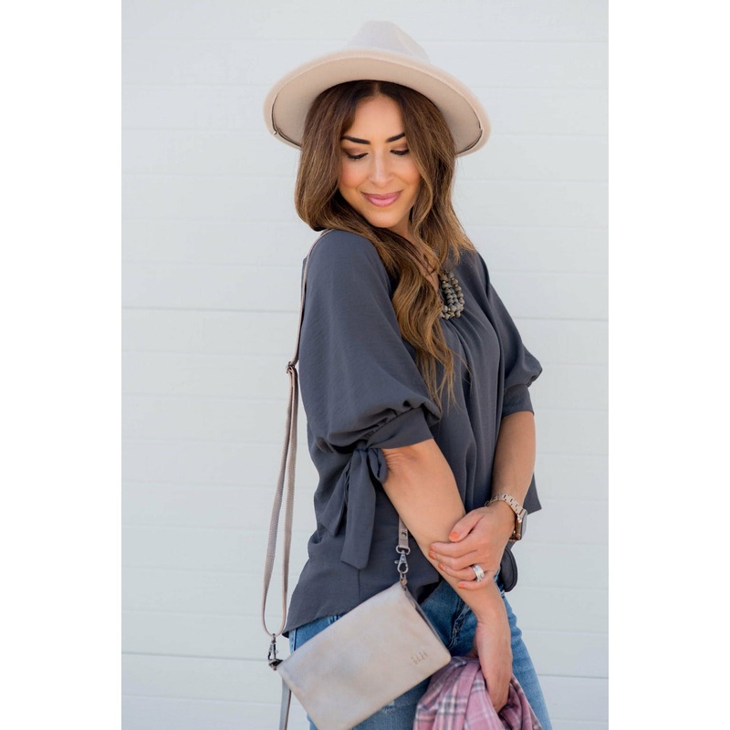 Bow Accent Blouse Mustard S