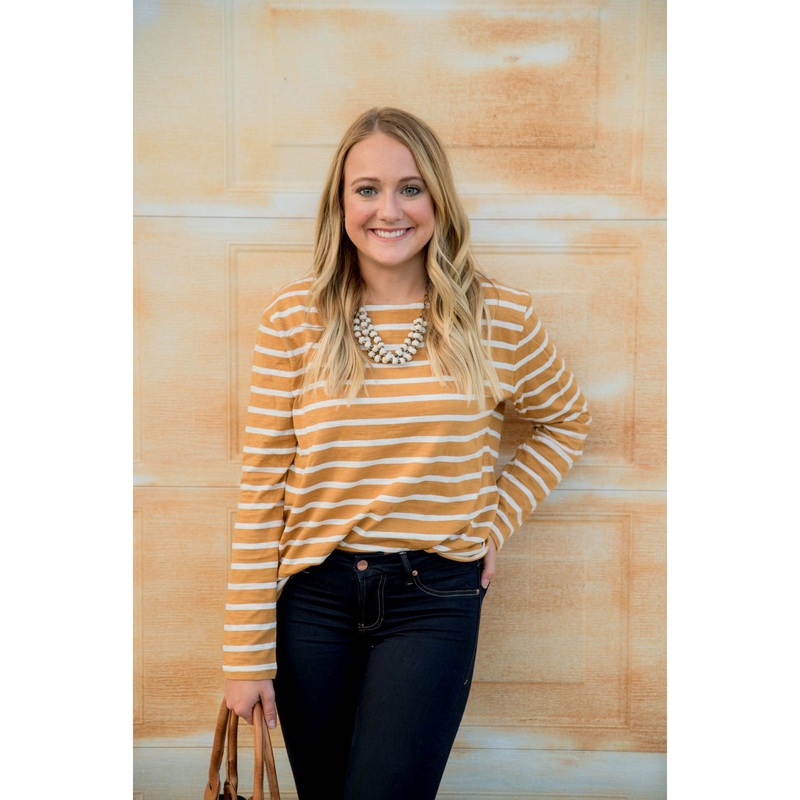 Button Back Striped Sweatshirt S Black