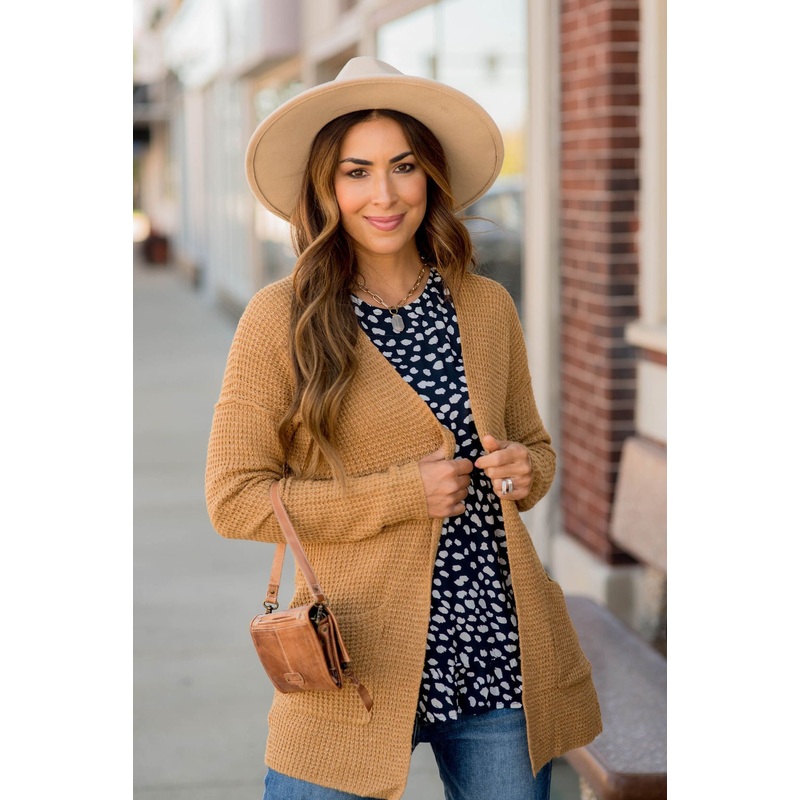 Knit Pocket Cardigan Camel S