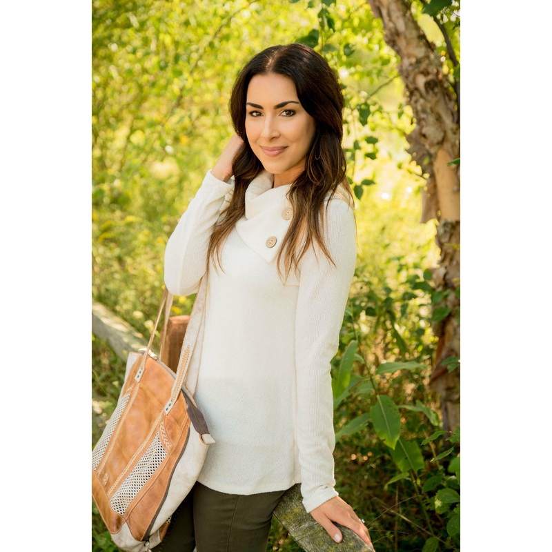 Two Button Side Sweater Rust S