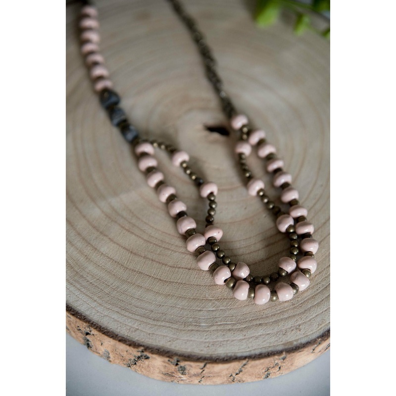 Bel Koz Mixed Double Clay Necklace Serenity/Ivory