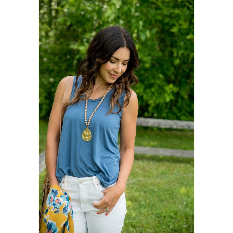 Betsey’s Basic Bamboo Tank Perry Blue S