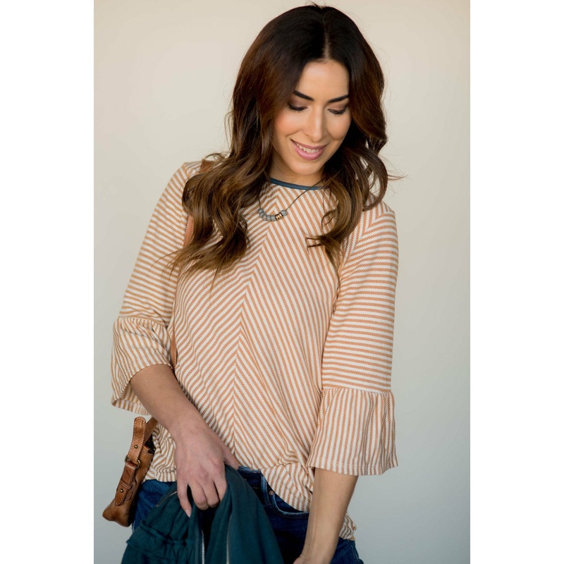 Accented Flutter Blouse Hunter Green S