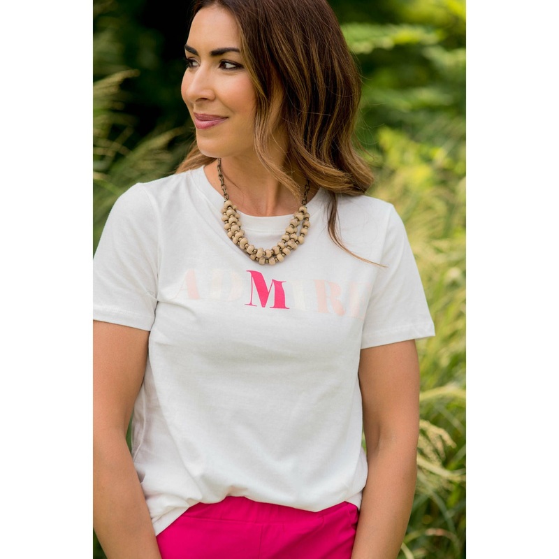 Admire Graphic Tee S White