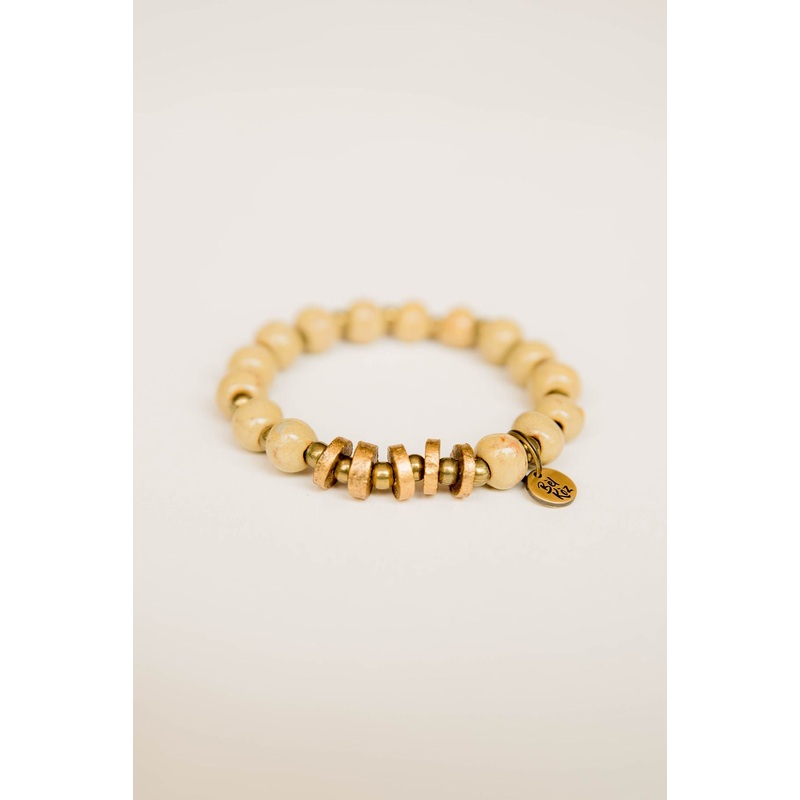 Bel Koz Flat Bead Bracelet Aqua
