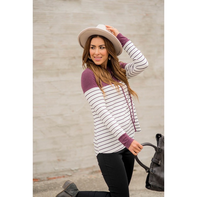 Black Striped Solid Shoulder Cowl Neck Coral S