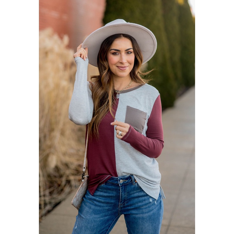 Sassy Split Pocket Tee Hunter Green S