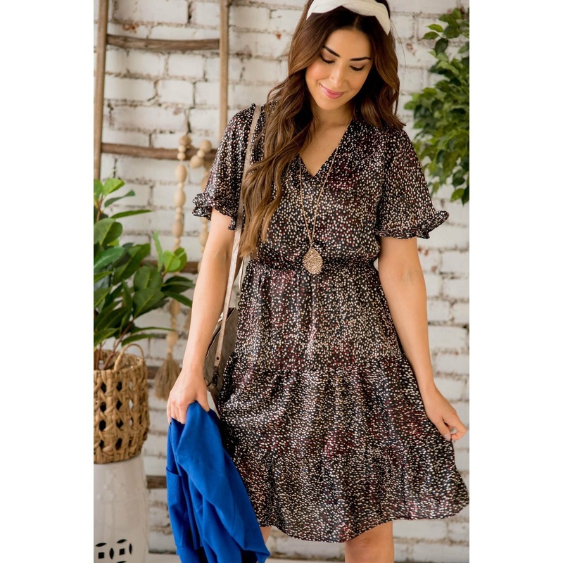 Burst of Color Dress Black S