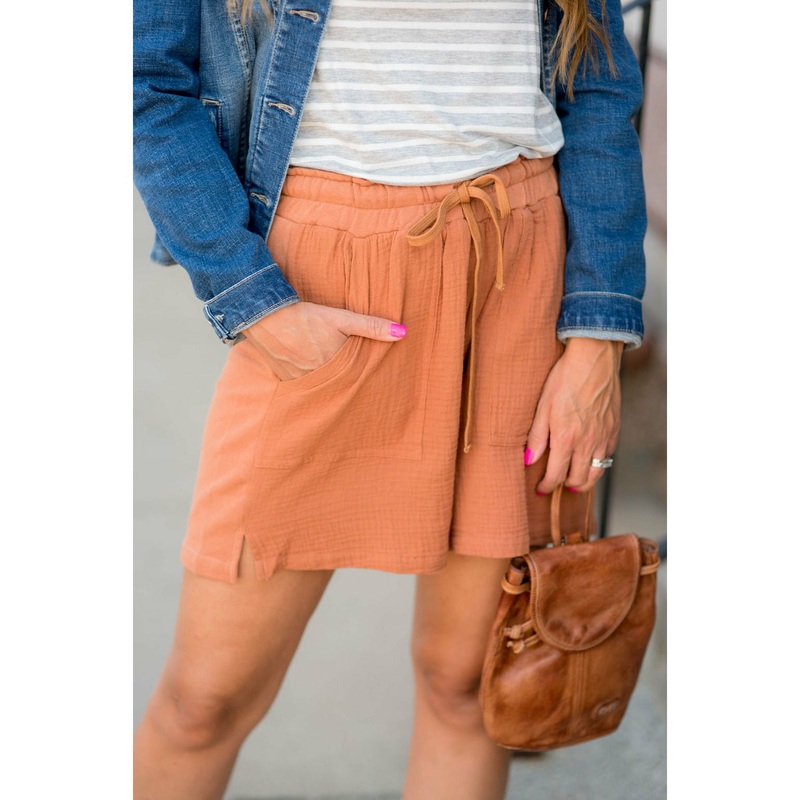 Relaxed Pocket Shorts S Cognac