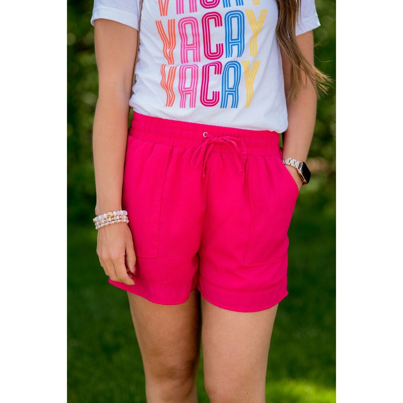 Relaxed Tie Shorts S Pink