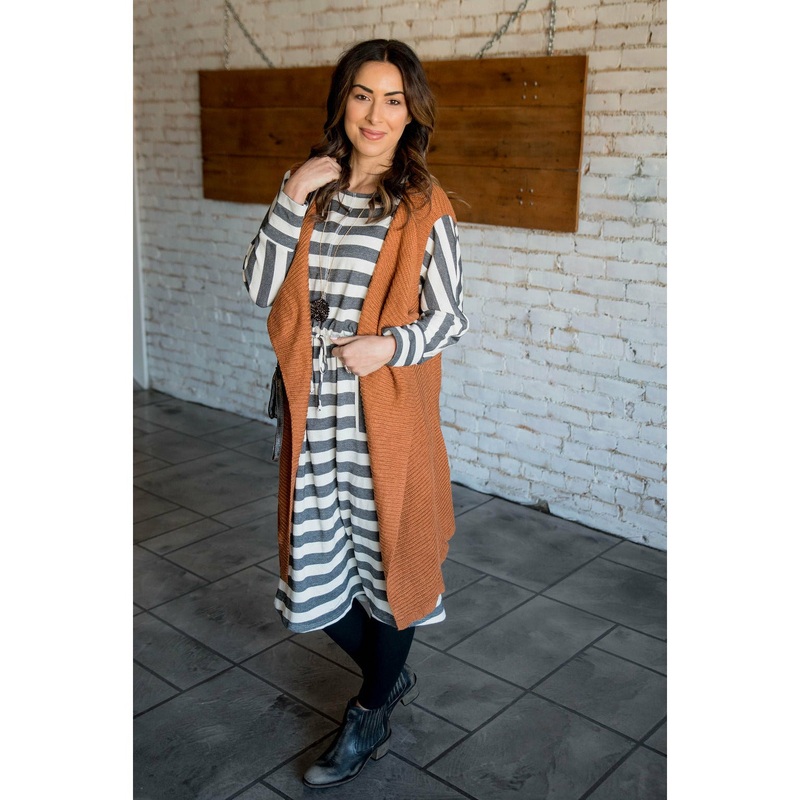 Sweater Kimono Vest S Charcoal