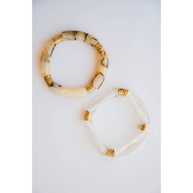 Four Bead Disc Accent Bracelet Black