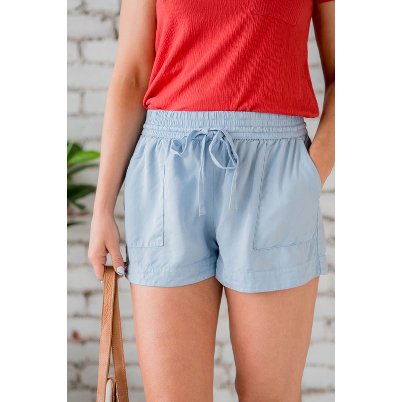 Simple Drawstring Shorts Cream S