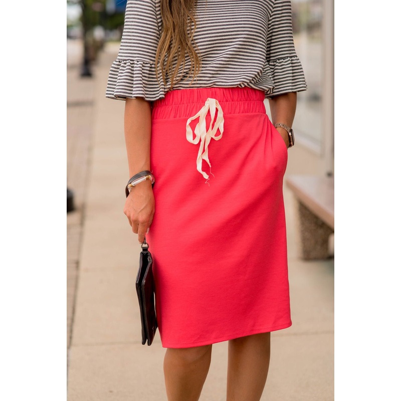 Cinched Waist Sweatshirt Tie Skirt Black S