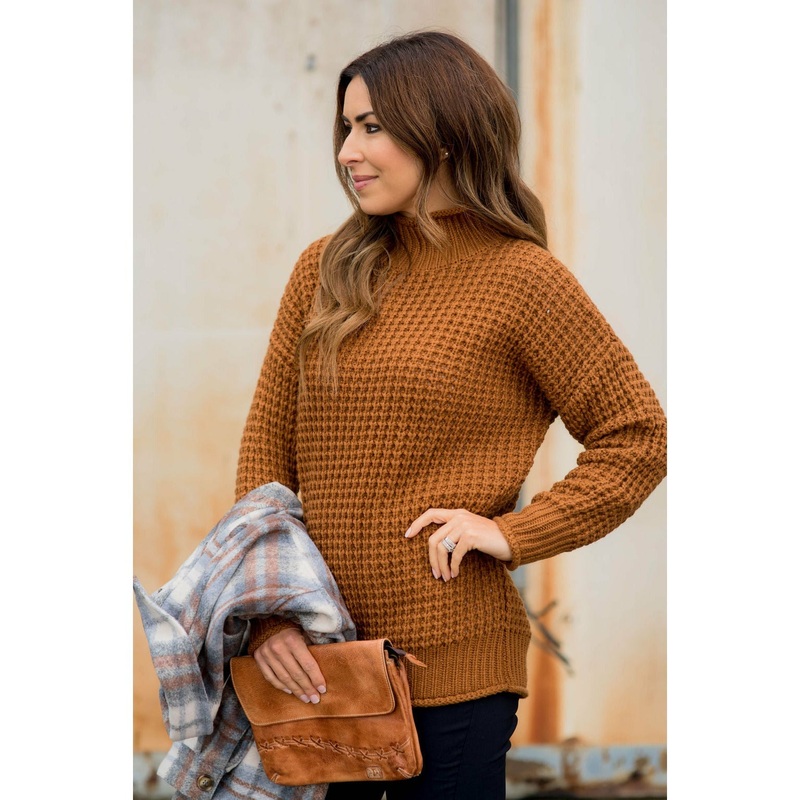Knit Trimmed Turtleneck S Charcoal