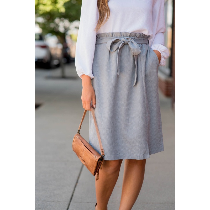 Textured Skirt Chambray S